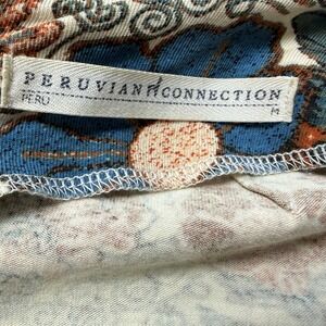 Peruvian Connection Wanderlust Knit Fit Flare Dress Med floral short sleeve‎